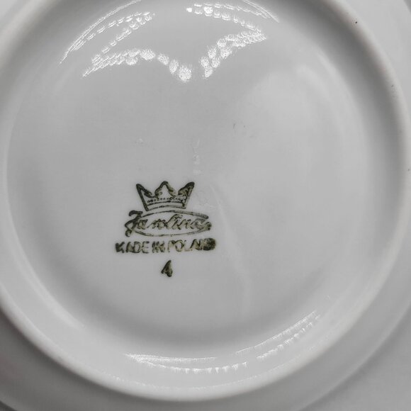 Karolina Demitasse Cup and Saucer Set Poland Blue White Stripes Favolina - Picture 7 of 8